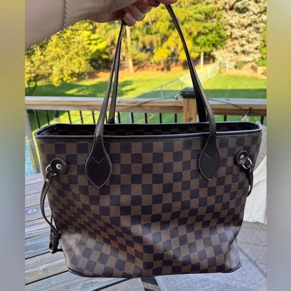 Brown Checkered Tote Bag - Picture 2 of 10